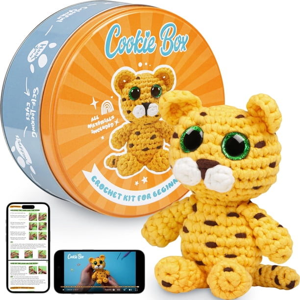 Kit de ganchillo para galletas con forma de amigurumi para principiantes