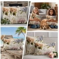 thumbnail image 5 of Spring Hydrangea Floral Outdoor Waterproof Pillow Covers, Vintage Botanical Flowers Decorative Square Throw Pillowcase Sofa Cushion Sham for Patio/Couch/Chair, 26"x26" 2 Pack, 5 of 8