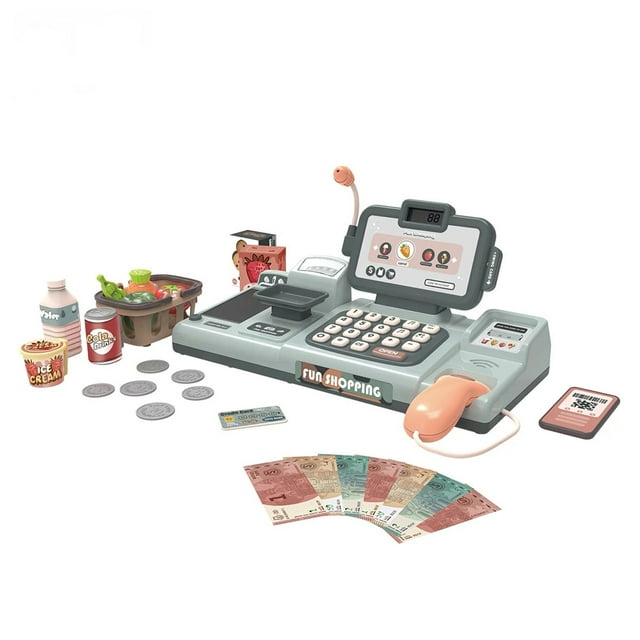 Kids Cash Register Toy Grocery Store Scanner Pretend Play Kids Grocery