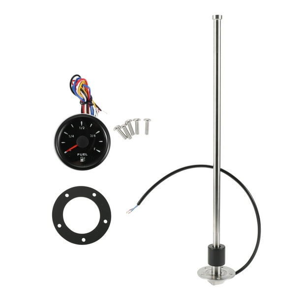 Kit de unidad de envío de combustible y medidor Unique Bargains de 17.72" Unidad de envío de combustible para barco Sensor de combustible marino Metal 1 juego 0-190 Ohm