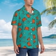 thumbnail image 2 of KLL Men's Hawaiian Shirt Short Sleeve Button Down Beach Shirts-Colorful Crab, 2 of 5