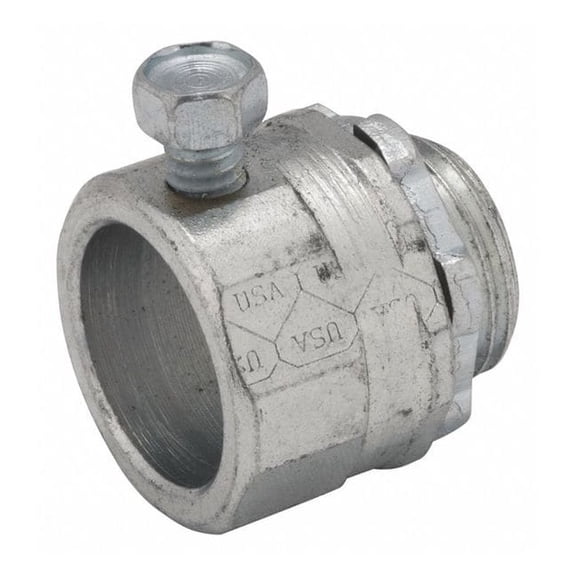 Raco IMC/Rigid Grounding Connector, 1-1/4 in, Set Screw, Steel, Plain, Gray 3005