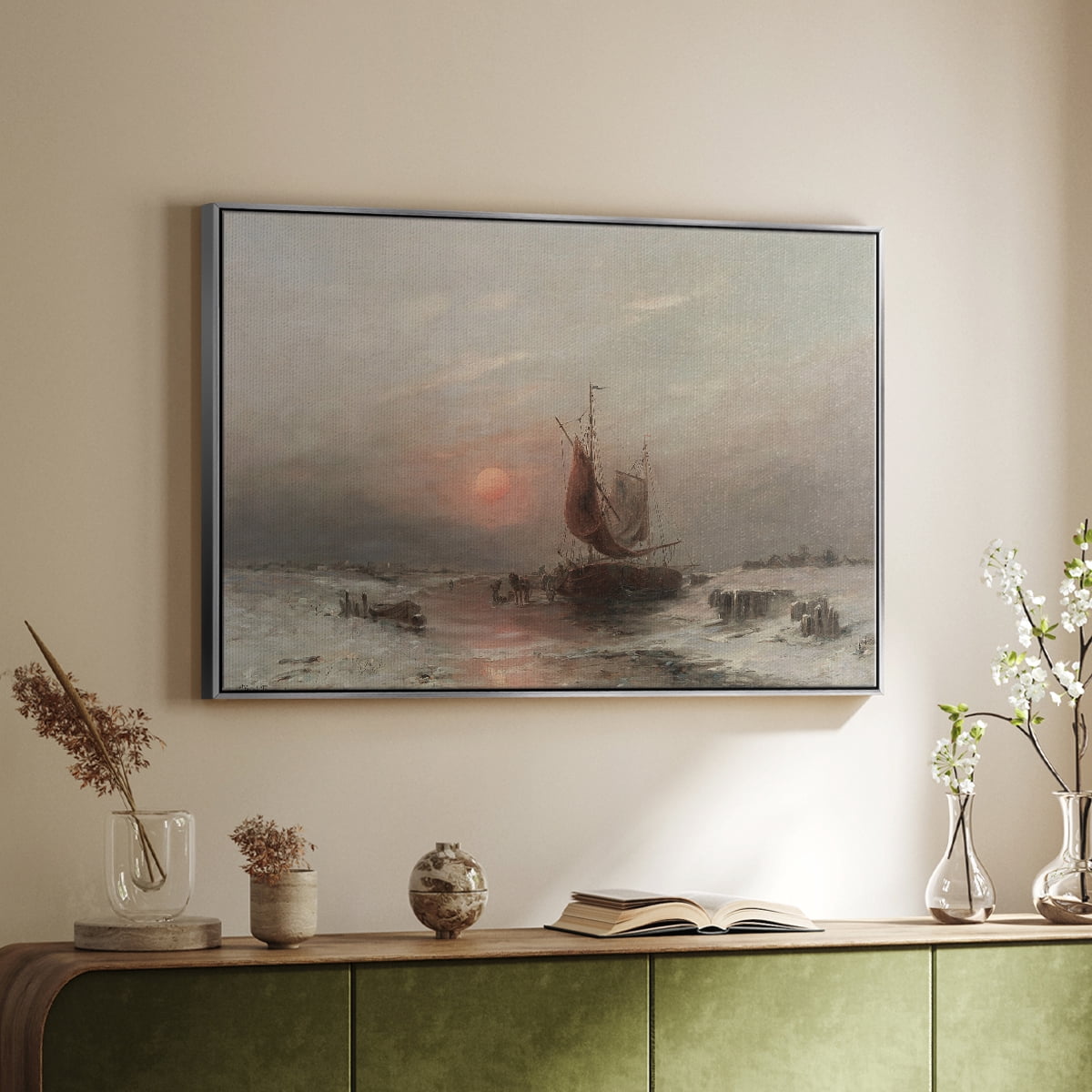 Vintage Landscape-CCLXXXI By Wexford Home Framed in Silver Wood Gallery Wrapped Canvas 17 in. x 25 in.