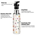thumbnail image 3 of Yayeee 33oz Insulated Water Bottle Double Wall Stainless Steel with Flip Straw Lid, Beige Stars, 3 of 7