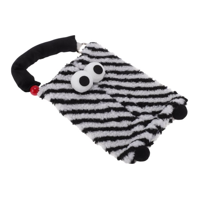 Soporte de Pañuelos para Automóvil Organizador de Caja de Pañuelos de Felpa 26x18x3cm Negro Blanco 1 Pcs