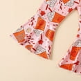 thumbnail image 5 of Mercatoo Toddler Baby Girl Halloween Outfit Pumpkin Long Sleeve Knit Crewneck Sweatshirt Flared Pants Set Fall Bell-Bottoms, 5 of 5