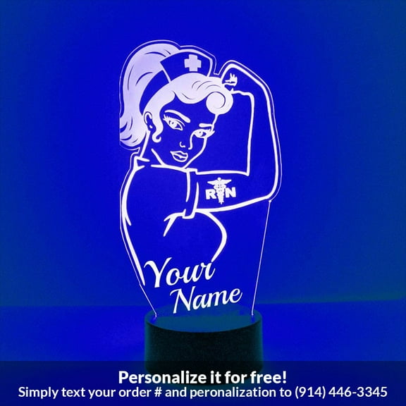 Mirror Magic Store Registered Nurse/RN Woman Color Changing Personalized LED Light with Remote Control
