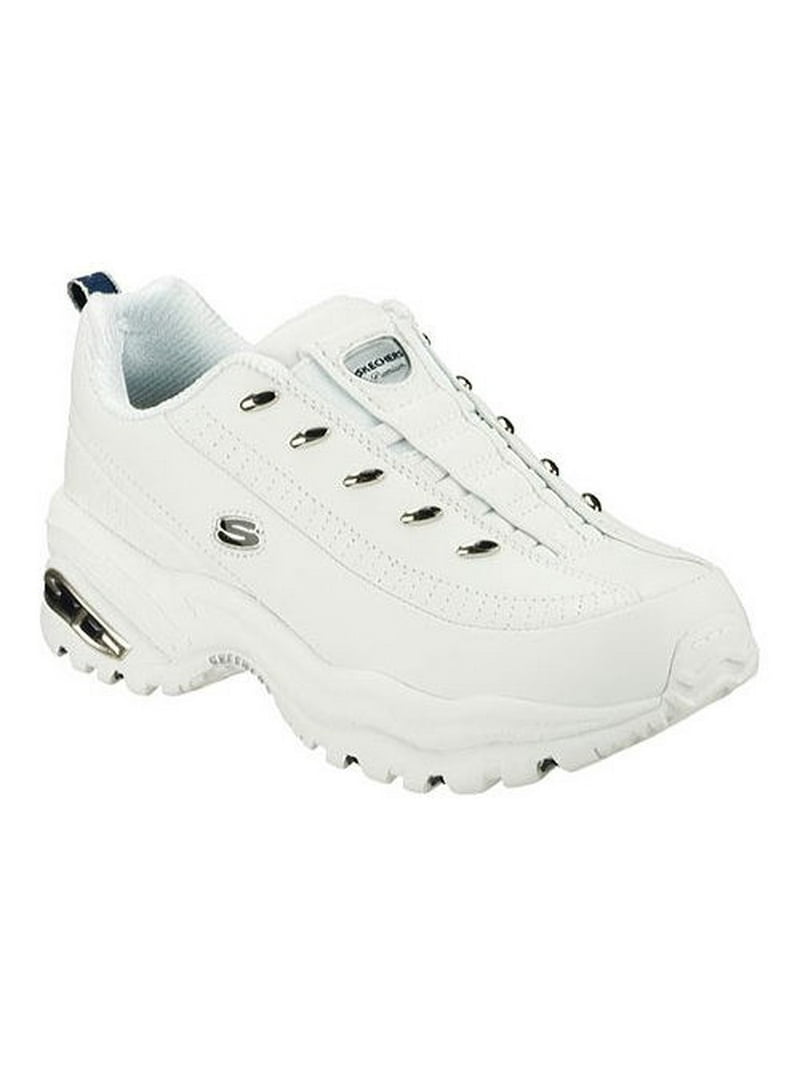 adolescentes caja Acompañar Skechers Sport Women's Premium-Premix Slip-On Sneaker,White/Navy,9.5 M US -  Walmart.com