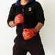 thumbnail image 5 of 1 par de guantes de boxeo rojos de kickboxing para niños de 6 a 12 años, niños y niñas, color llama Rojo 7 pulgadas, 5 of 9