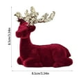 thumbnail image 3 of HomeDM Christmas Reindeer Tabletop Ornaments, Artificial Animal Crafts, Red Flocking Plastic Reindeer Statue Decorative for Table Centerpiece Xmas Party, 3 of 6