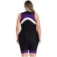 thumbnail image 4 of Doomiva Women Plus Size Athletic One Piece Swimsuit Sleeveless Color Block Swimwear Bathing Suits Purple XXL, 4 of 6