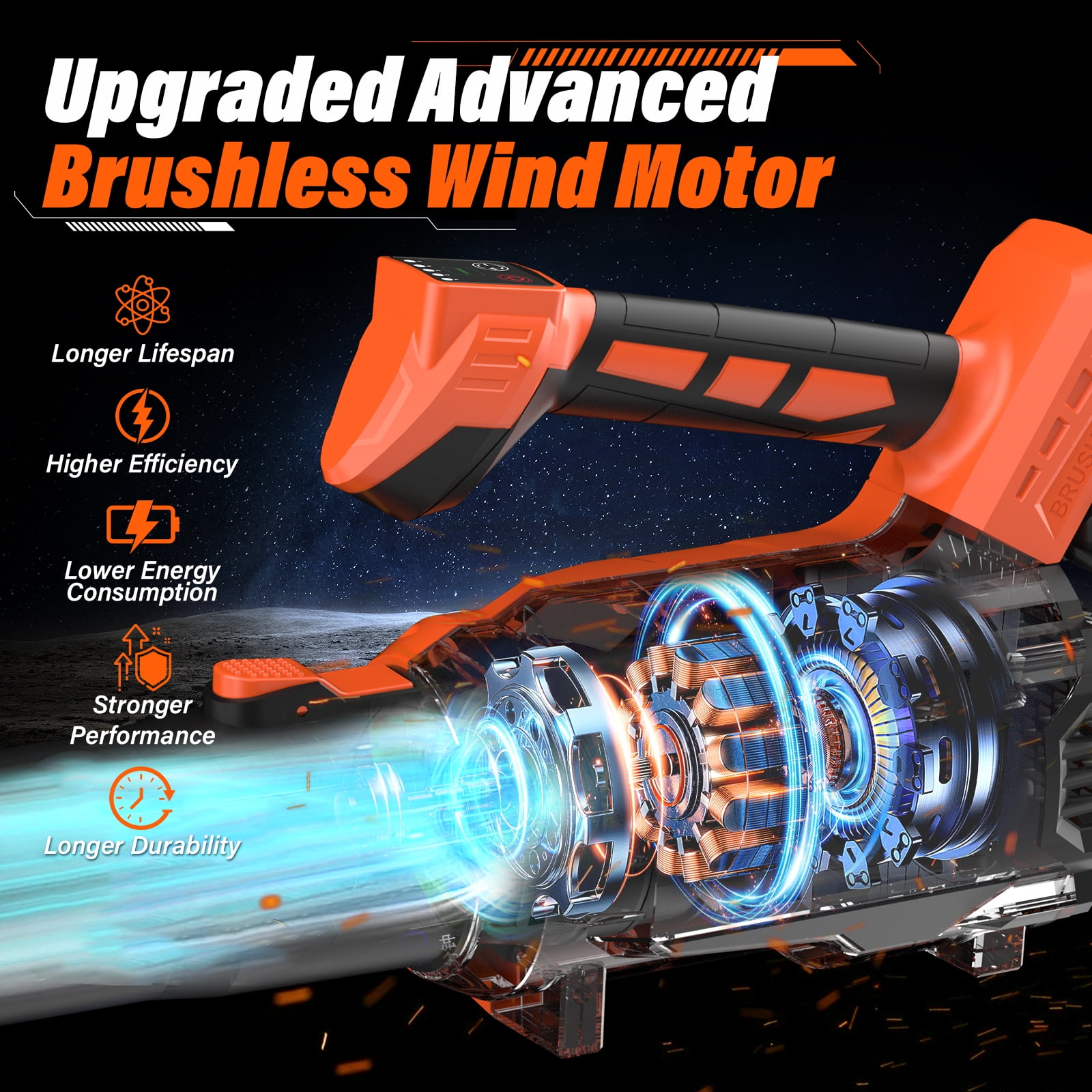 MAXLANDER Snow Blower Cordless, Electric Cordless Leaf Blower with 2pcs 3.0Ah Batteries and 1 Charger, 600CFM & 200MPH, and 5 Speed Mode, for Patio Cleaning, Lawn Care, Blowing Fallen Leaves and Dust