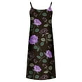 thumbnail image 4 of Puntoco Women dresses for summer Women's Loose Sleeveless Loose Dresses Sunflower Floral Print Dress Purple 12(XXL), 4 of 5