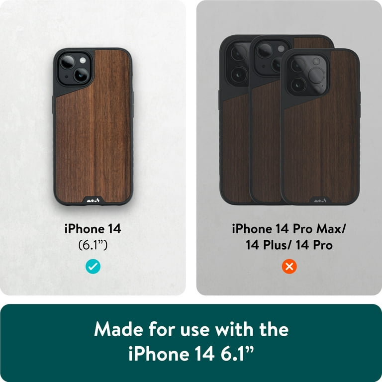 Mous - Case for iPhone 14 - Walnut - Limitless 5.0 - Protective iPhone 14  Case MagSafe Compatible - Shockproof Phone Cover 