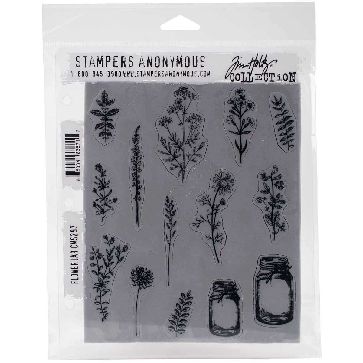 Tim Holtz Cling Stamps 7"X8.5" Flower Jar - Walmart.com - Walmart.com