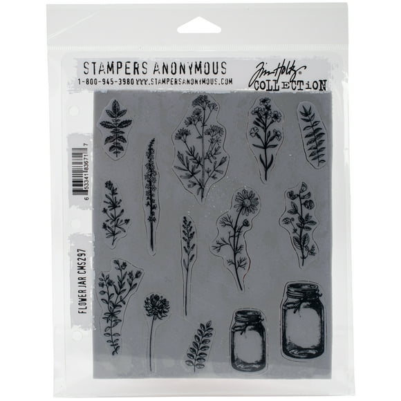 Tim Holtz Cling Stamps 7"X8.5"-Flower Jar