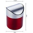 thumbnail image 4 of Mini Poubelle de Table en Acier Inoxydable, Seau de Rangement pour Déchets avec Couvercle Basculant (Rouge), 4 of 5