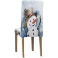thumbnail image 4 of Funda protectora para silla ABPHQTO Navidad alegre muñeco de nieve estiramiento asiento comedor Hotel boda fiesta conjunto de 6, 4 of 4