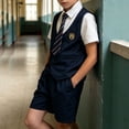 thumbnail image 6 of Boys' 4-Piece Shirt, Vest, Tie & Shorts Dressy Suit, for daily schooling, graduation, stage shows and formal kid party occasions, 4-13 Years, 6 of 9