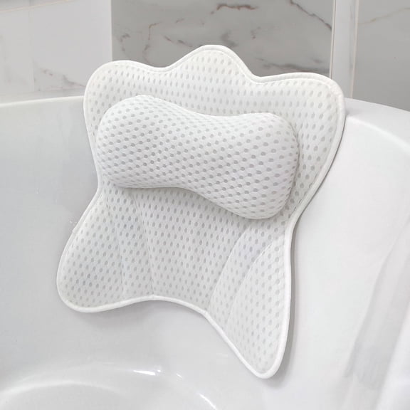 Couradic Bath Pillow Ergonomic Luxury Bathtub Pillow with Head,Neck, Shoulder and Back Support, 4D Bath Pillows for tub with 6 Powerful Suction Cups,with Forest Bath Balls, Fits All Bathtub