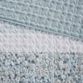 thumbnail image 3 of Izzovium King/Cal King 4 Piece Seersucker Quilt Set, Aqua Floral Farmhouse Style with Decorative Pillow, Hypoallergenic, 3 of 16
