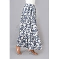 thumbnail image 5 of Women Navy Blue Cotton Maxi Skirt, Boho Flowy White Paisley Motif Hand Block Print with Elastic Waist, XS, 5 of 6