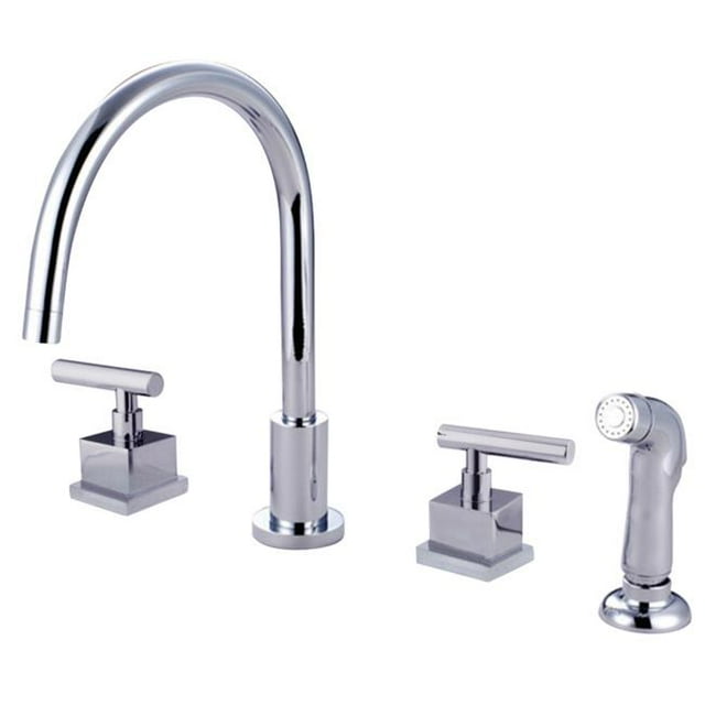 Claremont Widespread Kitchen Faucet with Sprayer, Polished Chrome