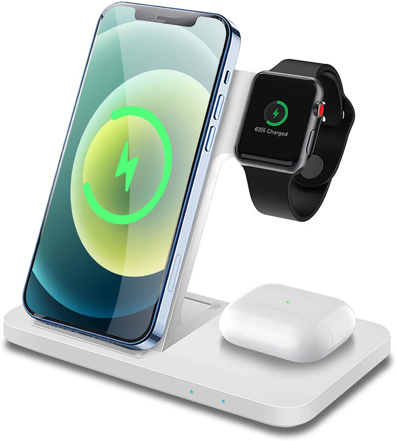 Wireless Charger,3 in 1 Wireless Charger Station Foldable 15W Fast Charging  Stand for iPhone 12/12 Pro/12 Mini/iPhone 11/11 Pro/XS/X/8, Apple Watch  6/SE/5/4/3/2,Airpods pro/2; Charge Dock for Samsung | Walmart Canada