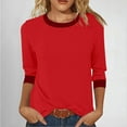 thumbnail image 2 of EDFBUYKRS Blouses for Women Puff Long Sleeve V Neck Tunic Tops Boho Dressy Casual Chiffon Shirts L, 2 of 5