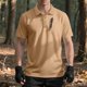thumbnail image 2 of Mens Casual de Manga Corta Botón Abajo Camisas de Malla Elástica de Bolsillo Cuello de Vuelta de Verano, Camisas de Manga Corta para Hombre con Bolsillo, 2 of 9