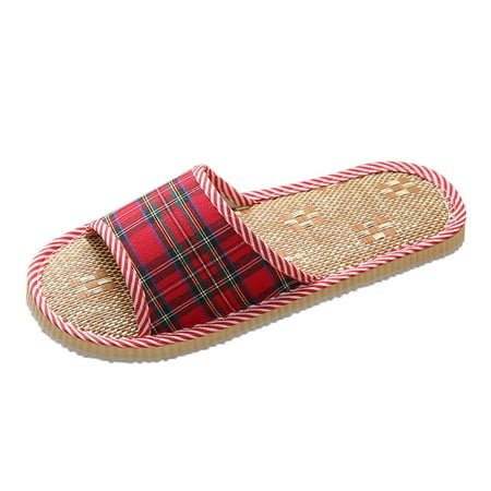 OJSFQUFP Summer Sandals for Women Slippers for Women Indoor Shoes Flip Flops Breathable Open Toe Sandals Comfort House Slippers Womens Slipper Red 26