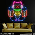 thumbnail image 2 of Craftnamesign Good Luck Cat Neon Sign, Cat Lucky Wall Decor, Store Shop Wall Art, 2 of 4