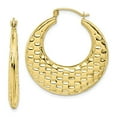 thumbnail image 4 of 10K Yellow Gold Polished Textured Hoop Earrings, 4 of 7