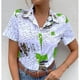 thumbnail image 2 of Camisa informal de temperamento con estampado floral de manga corta elegante y cómoda con cuello en V para mujer OAVQHLG3B Store lin121212, 2 of 5