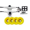 thumbnail image 1 of LONGBOARD TRUCKS WHEELS BEARINGS 6.0 White, 76mm Solid Yellow, 1 of 1