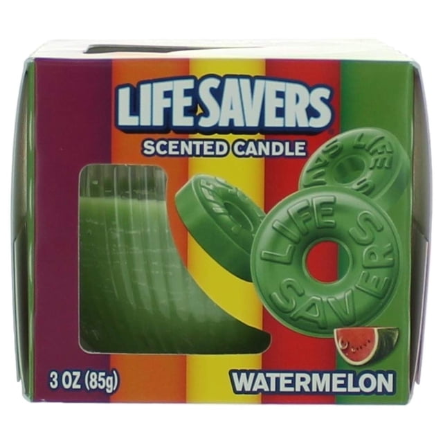 Vela perfumada Life Savers Sandía, tarro de 90 ml, 25 h de duración