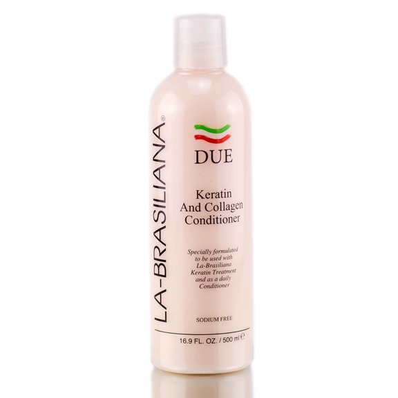 Size : 16.9 oz , La-Brasiliana Due Keratin & Collagen Conditioner , La Brazil , Hair Scalp - Pack of 1 w/ SLEEK Teasing Comb