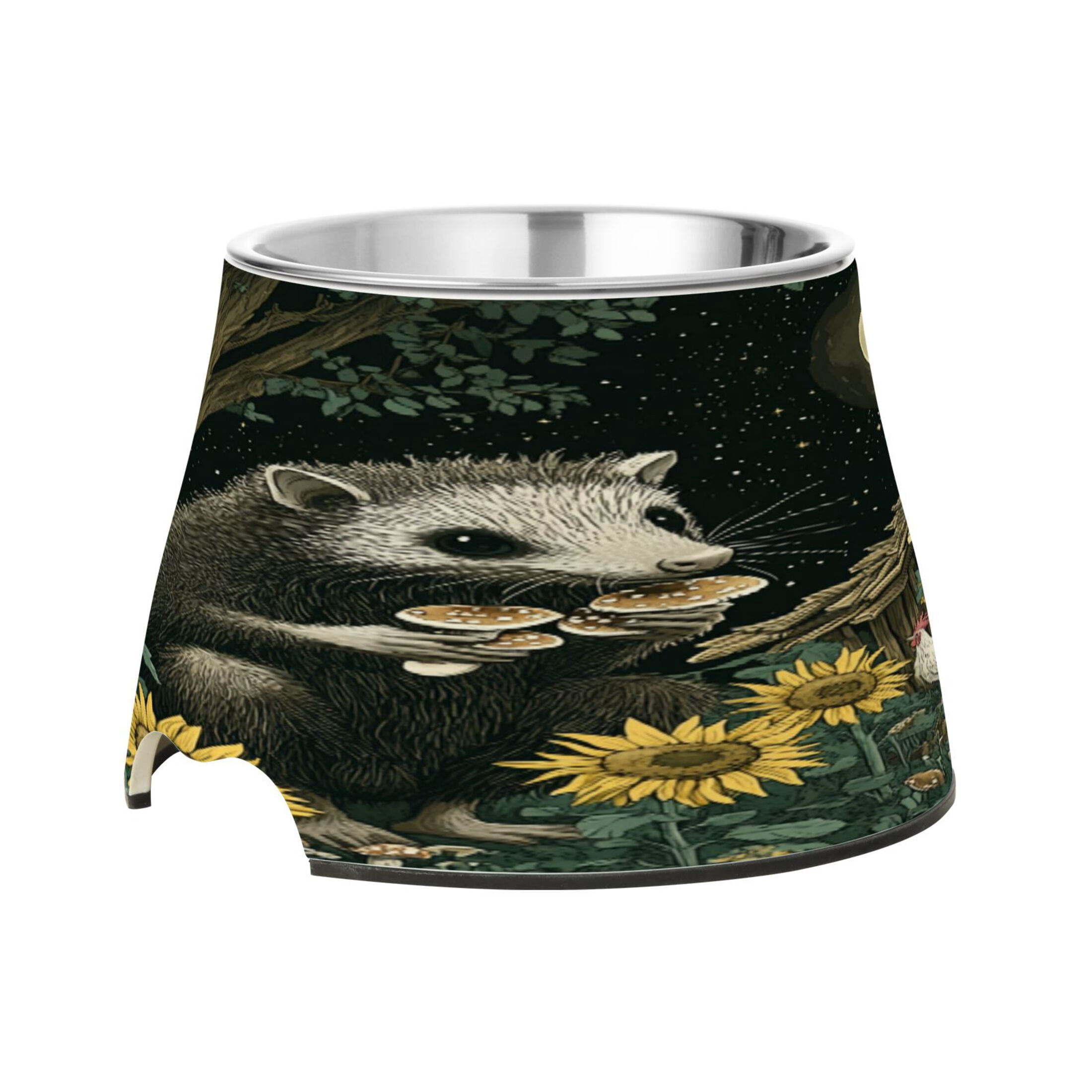 Raised Pet Bowl with Removable Stainless Steel Insert Anti-Slip No-Tip Dog Bowl for Small to Medium Pets Extra Large Possum
