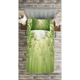 thumbnail image 3 of Ambesonne Green Quilted Bedspread Set 2 Pcs, Exotic Trees in Forest Theme, Twin Size, Green, 3 of 3