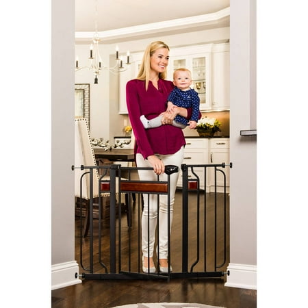Regalo Home Accents Safety Baby Gate, 30”-43.5” Wide, Black