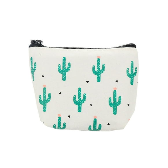 Women Student Canvas Purses Cute Cartoon Cactus Portable Coin cactus coin pouch Pouch Bag Card Bag Headset Bag