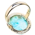 thumbnail image 3 of Larimar Ring Size 8.5 (925 Sterling Silver)  - Handmade Boho Vintage Jewelry RING130942, 3 of 3