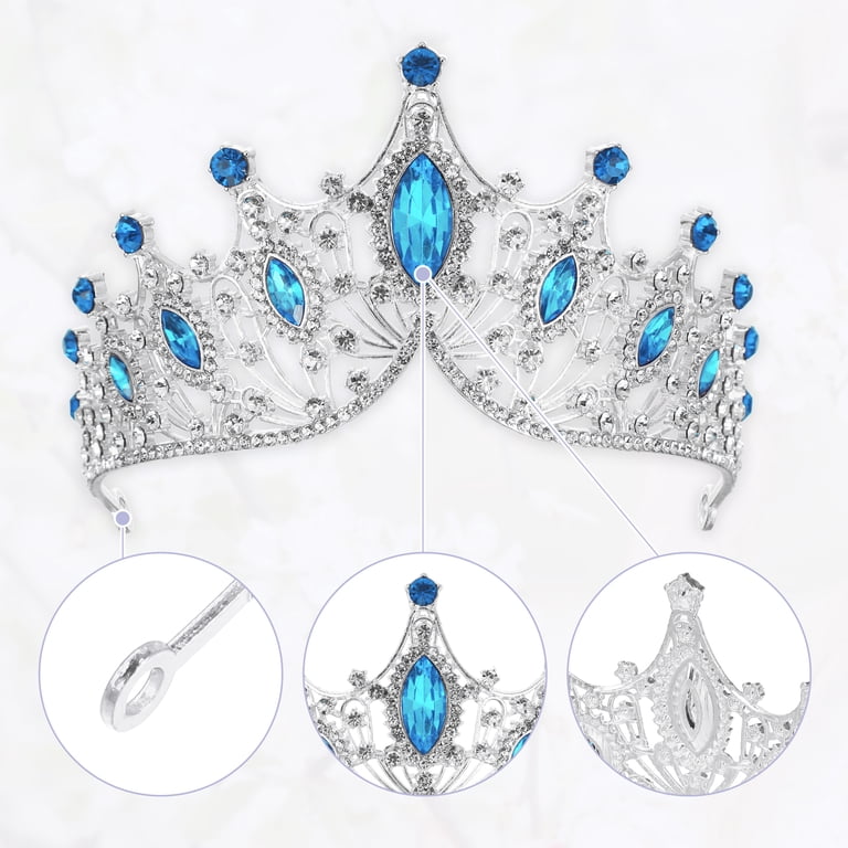 Women Faux Crystal Queen Crowns Tiara Rhinestone Tiaras  display picture 3