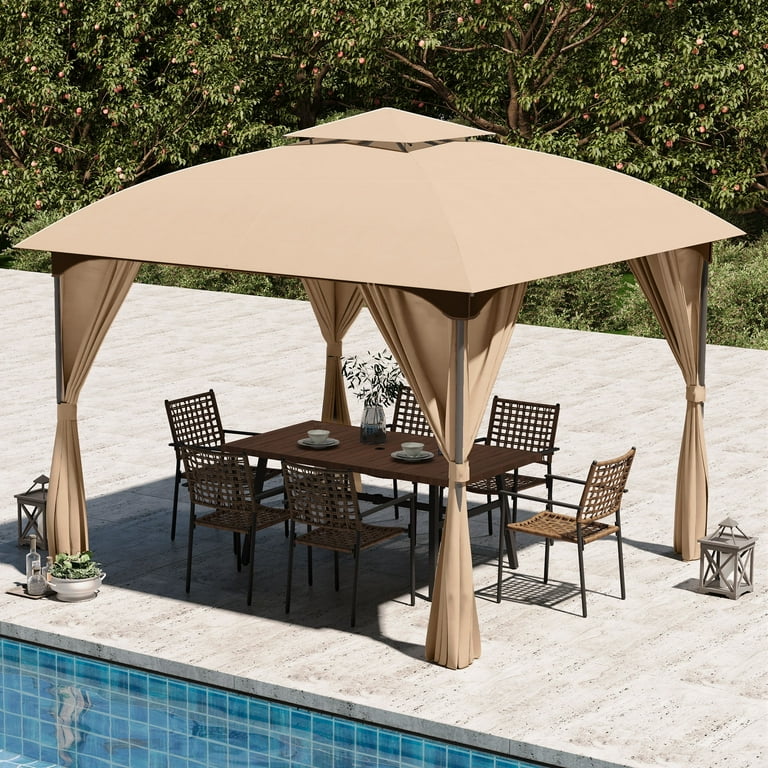 LAUSAINT HOME 10'x10' Patio Gazebo with Privacy Screens