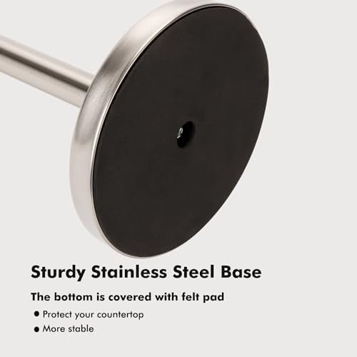 Countertop Paper Towel Holder with Weighted Base for Kitchen and Bathroom, One-Handed Operation, Brushed Nickel Finish