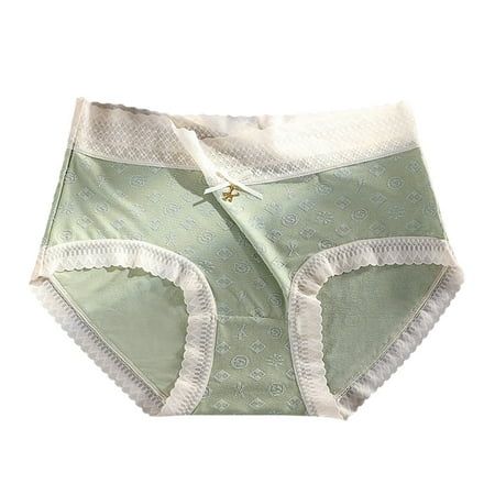 

Women Panties Mid Waist Pure Cotton Breathable And Seamless Printing Bow Panties 2023