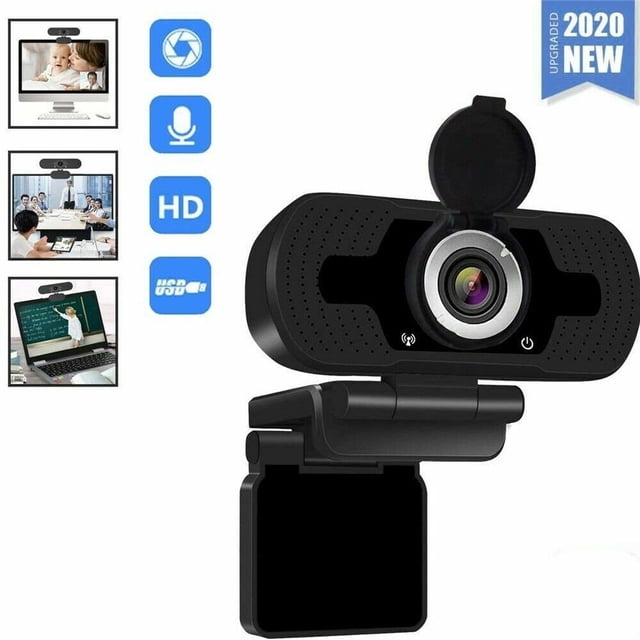 1080P Web Camera HD Webcam with Microphone & Privacy Cover USB Computer Camera 110-degree Wide Angle Plug and Play for Zoom/Skype/Teams/OBS Conferencing and Video Calling