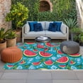 thumbnail image 2 of Watermelon Outdoor Rug for Patio/Deck/Porch, Non-Slip Large Area Rug 5 x 7 Ft, Summer Cartoon Tropical Fruit Ice Cubes Indoor Outdoor Rugs Washable Area Rugs, Reversible Camping Rug Carpet Runner, 2 of 8