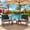 Gray, variant on Patio Furniture Set, 3 PCS Outdoor Rocking Chairs Set with Glass Table for Garden, Backyard, Poolside, Balcony, Patio and Porch, Gray Cushion