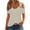 Khaki, variant on Sexy Cold Shoulder Tops for Women 2024 Summer Short Sleeve Tshirts Blouses Ladies Tunic Tops